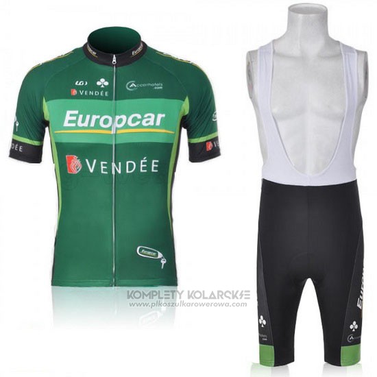 2011 Odziez Rowerowa Europcar Zielony Krotkie Rekawy i Rowerowe Szelkach